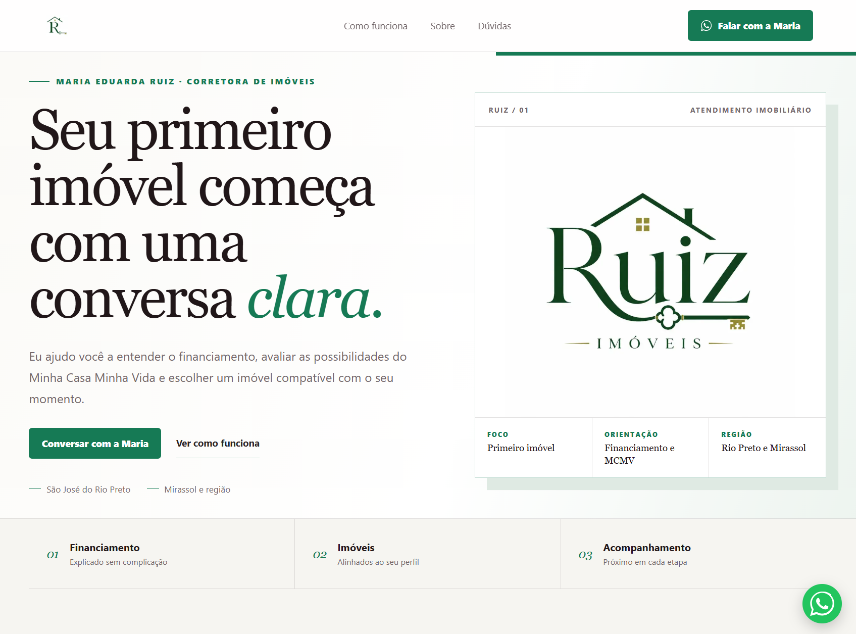 Página inicial do site Ruiz Imóveis